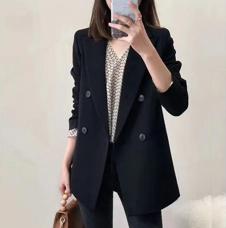 フォーマルスーツ レディース韓国風ダブルボタンスーツジャケット