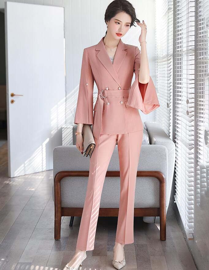 レディース フレアスリーブ フォーマルスーツ 上下セット