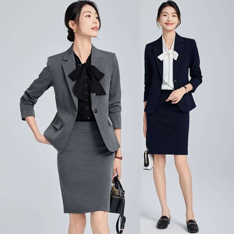 フォーマルスーツ エレガントリボンタイ付きスカートスーツ