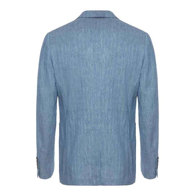 フォーマルスーツ 清涼感のあるブルーリネンスーツ