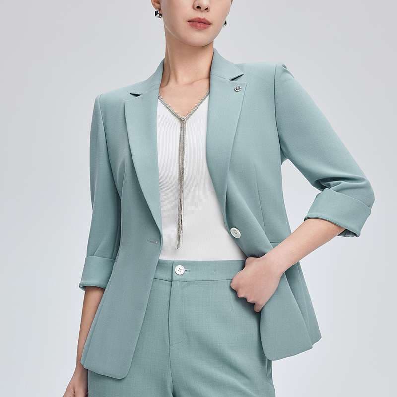 フォーマルスーツ エレガントミントグリーン レディースパンツスーツ