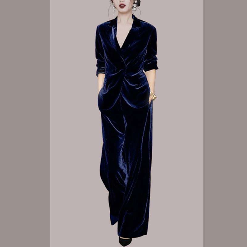 フォーマルスーツ 上品な優雅さ漂うベルベットドレス