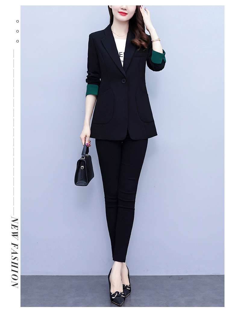 フォーマルスーツ エレガントカラーブロックビジネススーツ