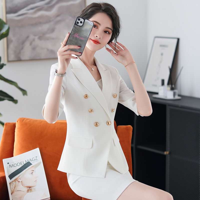 フォーマルスーツ エレガント 七分袖 ダブルジャケット スーツ