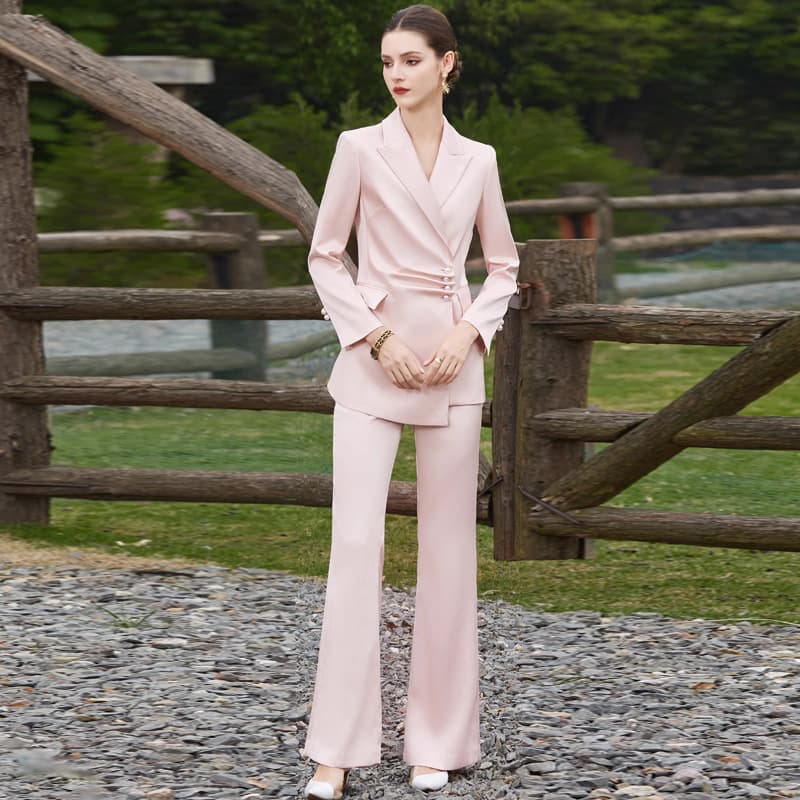 フォーマルスーツ アシンメトリーデザインスリムパンツスーツ