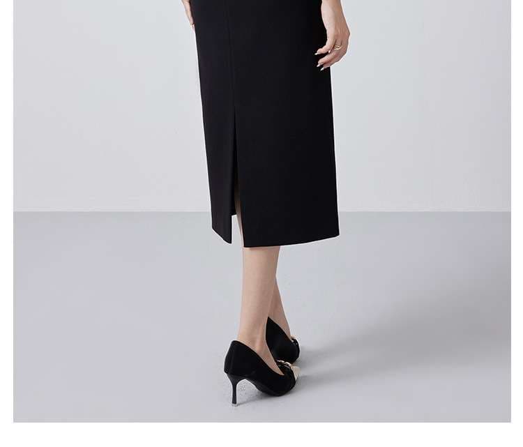 フォーマルスーツ パール付きリボンタイ ベルベットワンピース