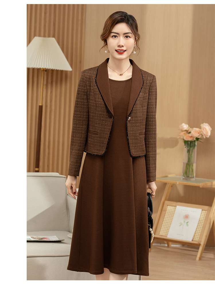 フォーマルスーツ チェック柄ジャケット ドレス セットアップ