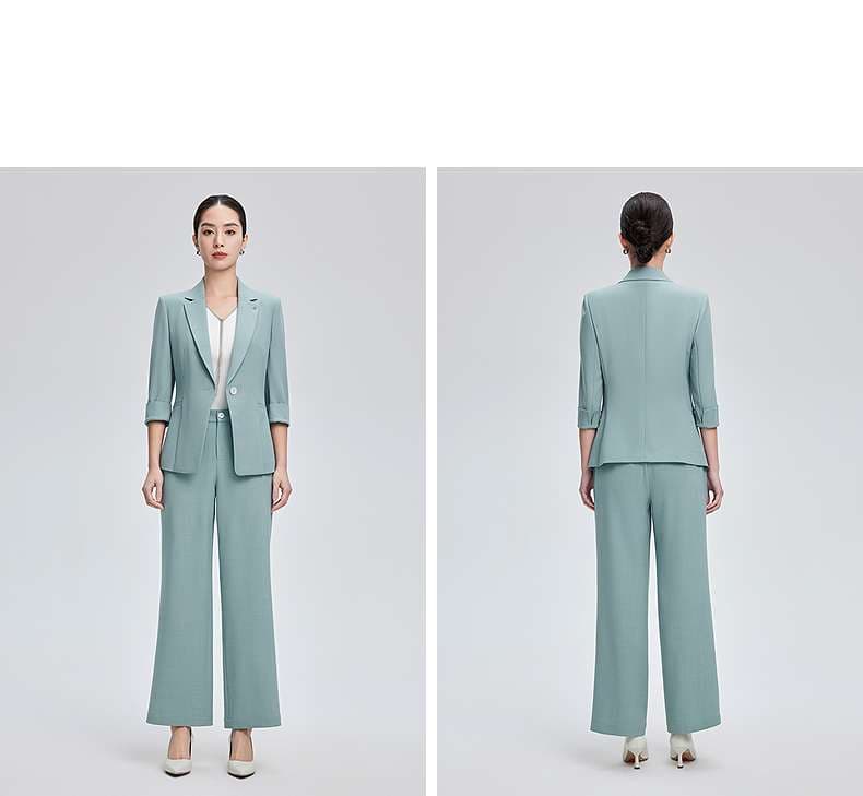 フォーマルスーツ エレガントミントグリーン レディースパンツスーツ