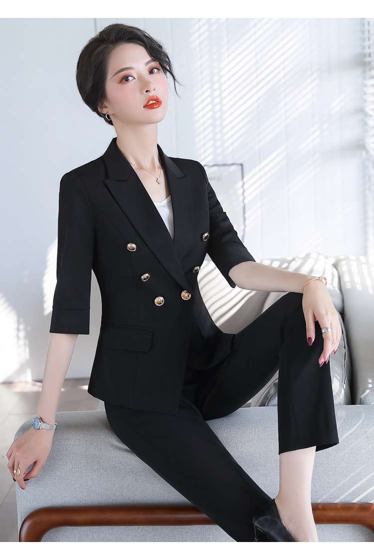 フォーマルスーツ エレガント 七分袖 ダブルジャケット スーツ