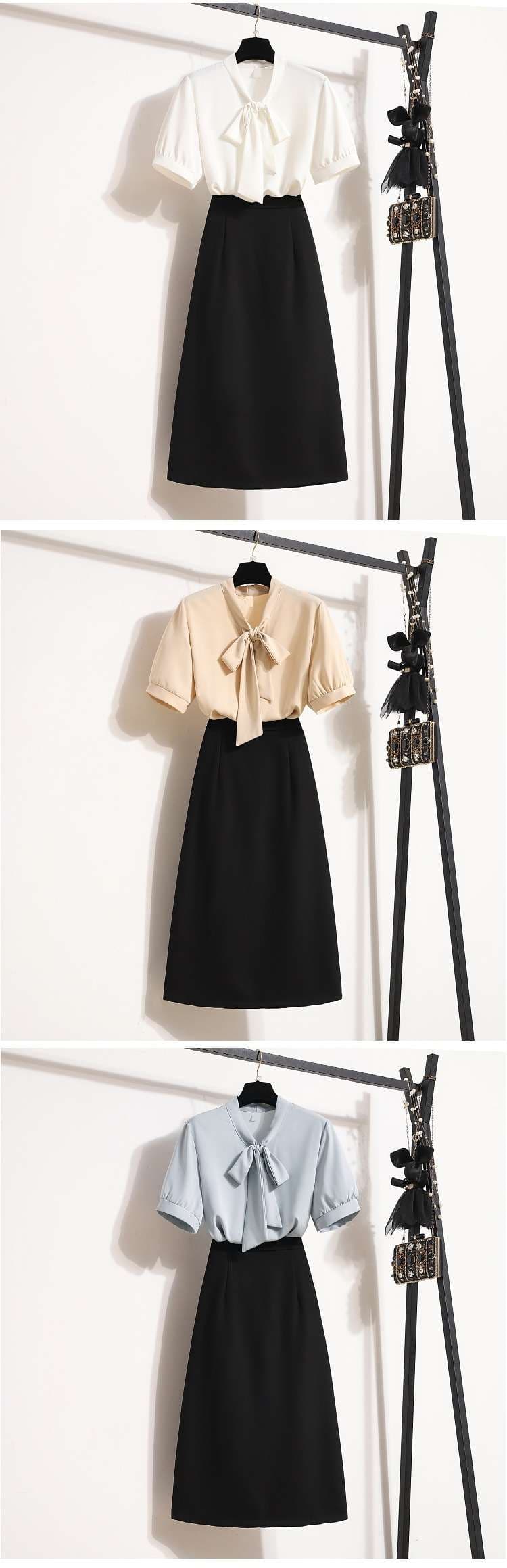 フォーマルスーツ リボンブラウス&ロングスカートセット