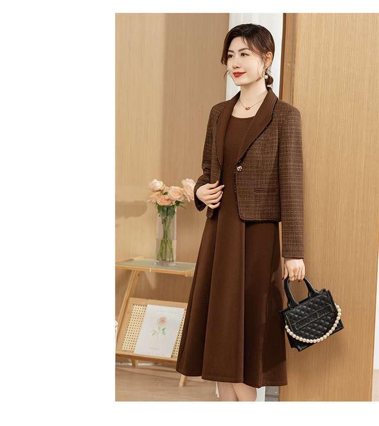 フォーマルスーツ チェック柄ジャケット ドレス セットアップ