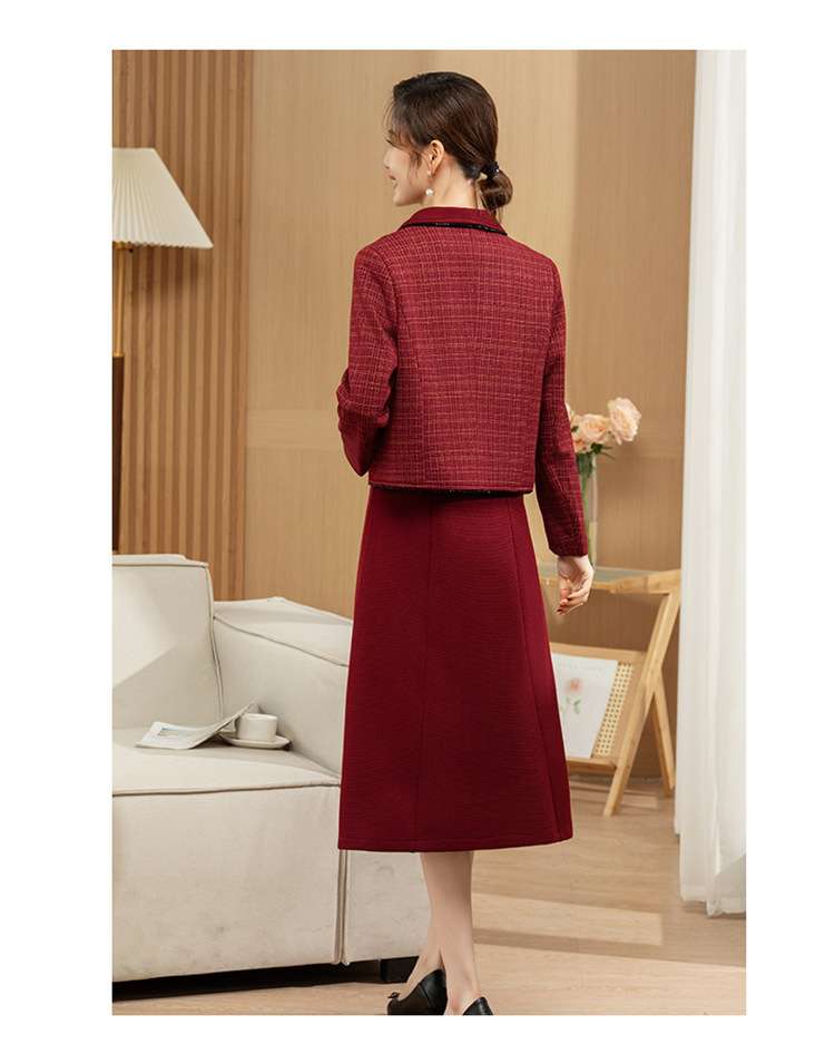 フォーマルスーツ チェック柄ジャケット ドレス セットアップ