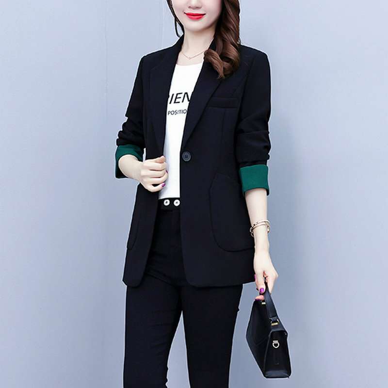 フォーマルスーツ エレガントカラーブロックビジネススーツ