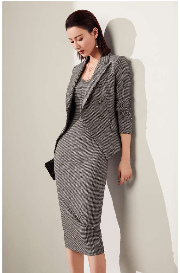 フォーマルスーツ エレガントグレーツイードスーツセット