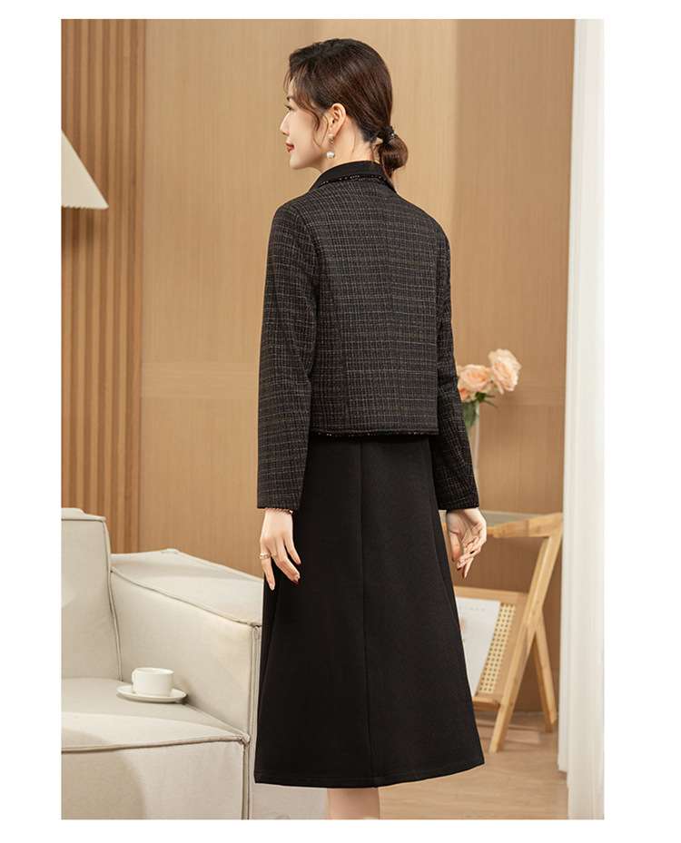 フォーマルスーツ チェック柄ジャケット ドレス セットアップ