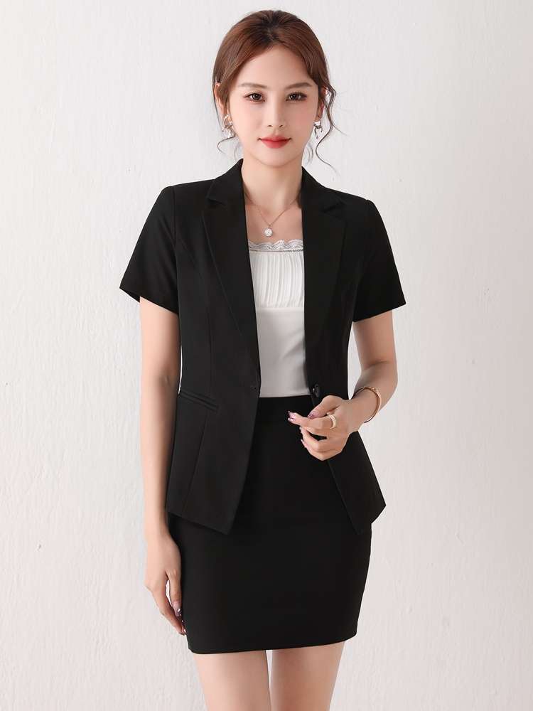 フォーマルスーツ エレガントビジネス半袖スーツセット