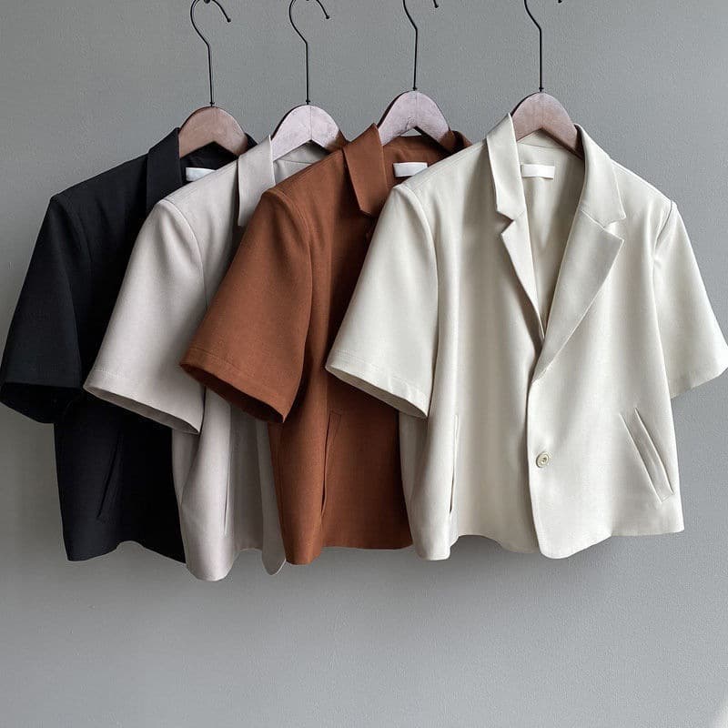 レディース半袖テーラードジャケット通勤用フォーマルスーツ