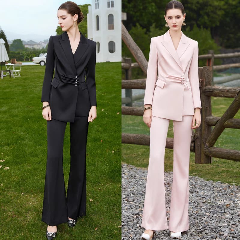 フォーマルスーツ アシンメトリーデザインスリムパンツスーツ