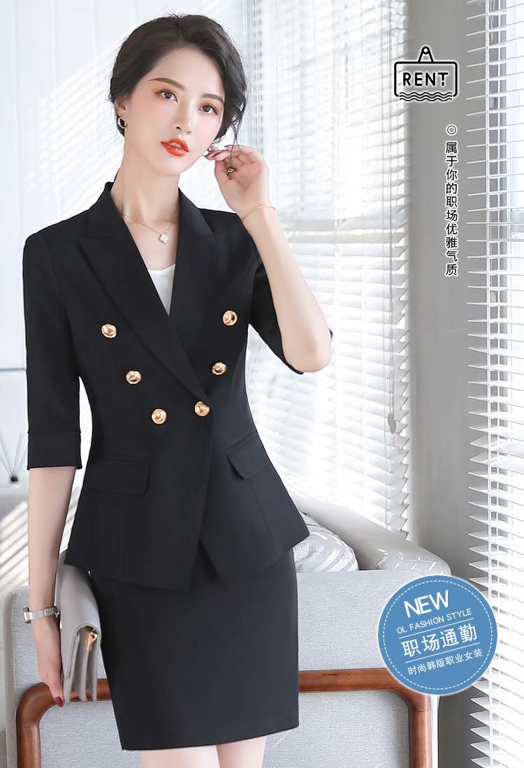 フォーマルスーツ エレガント 七分袖 ダブルジャケット スーツ