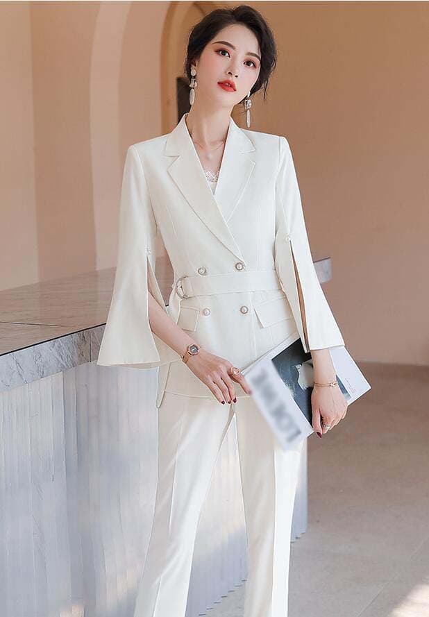 レディース フレアスリーブ フォーマルスーツ 上下セット