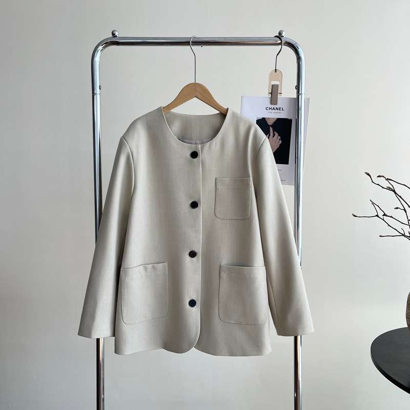 フォーマルスーツ ナチュラルスタイル ノーカラージャケット