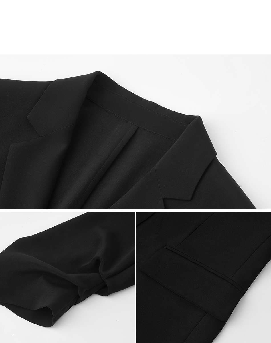 フォーマルスーツ エレガントなブラックテーラードスーツ