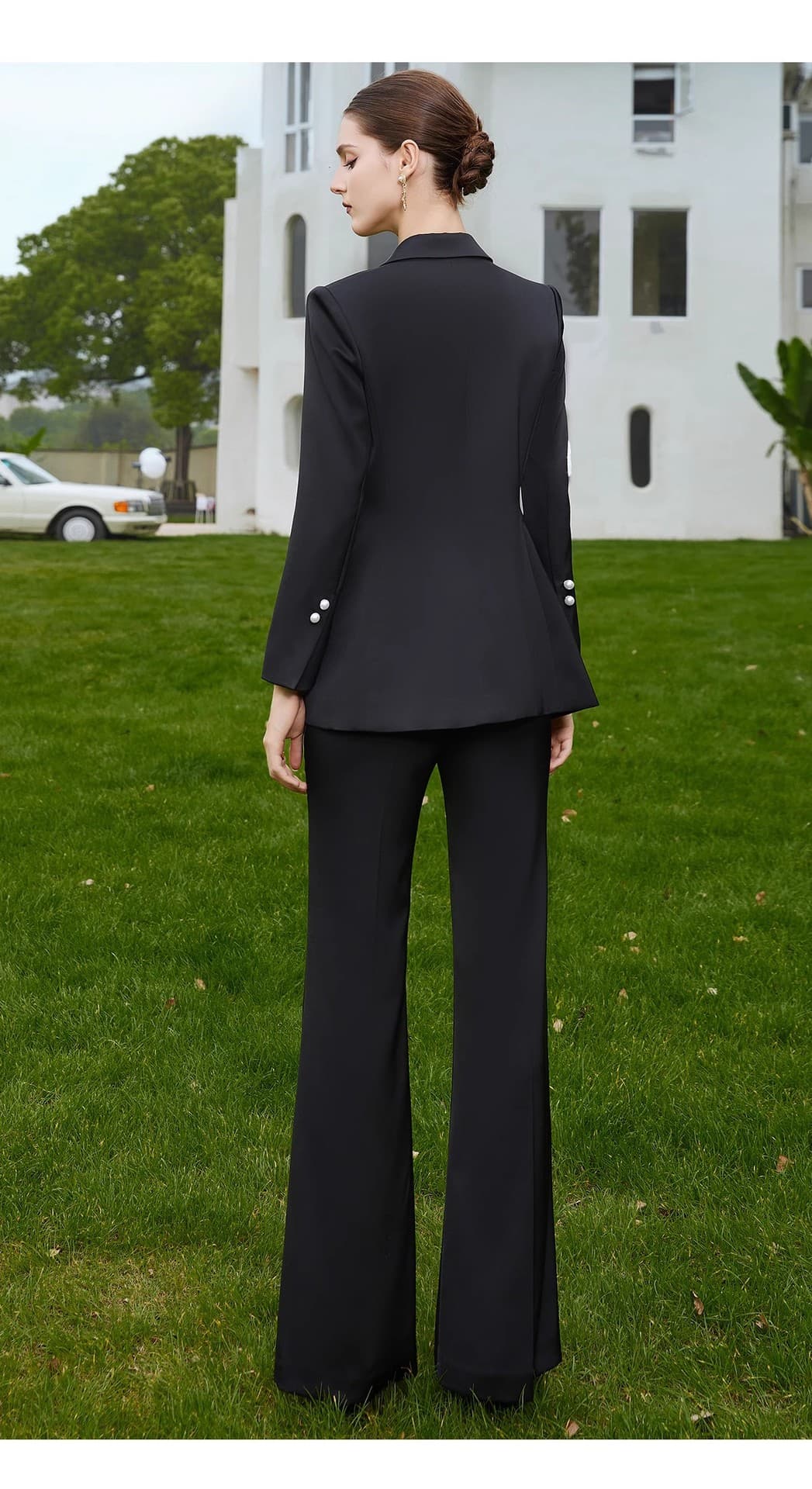 フォーマルスーツ アシンメトリーデザインスリムパンツスーツ