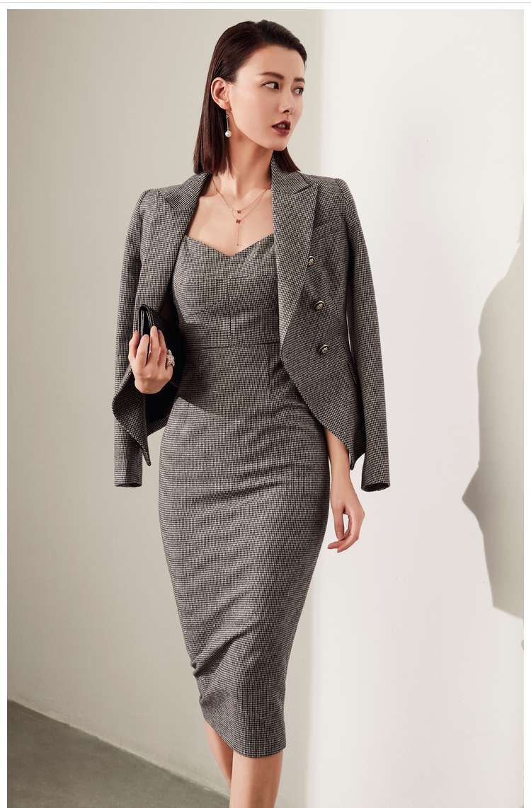 フォーマルスーツ エレガントグレーツイードスーツセット