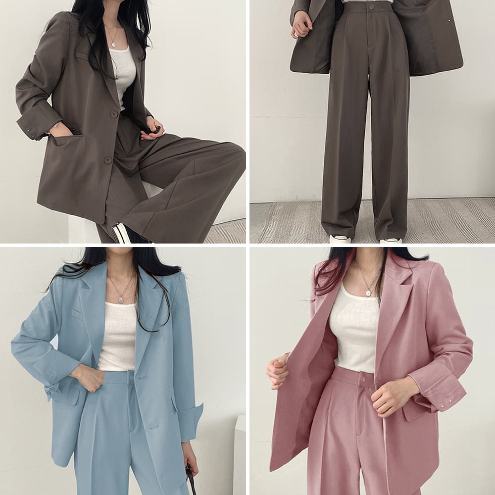 フォーマルスーツ 上品テーラードジャケット ワイドパンツスーツ上下セット