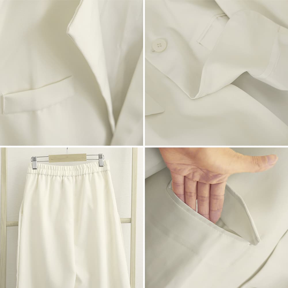 フォーマルスーツ 上品テーラードジャケット ワイドパンツスーツ上下セット