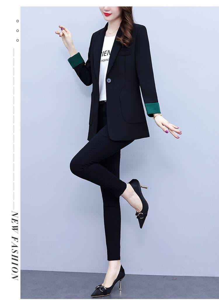 フォーマルスーツ エレガントカラーブロックビジネススーツ