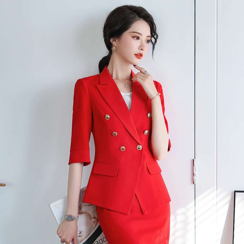 フォーマルスーツ エレガント 七分袖 ダブルジャケット スーツ