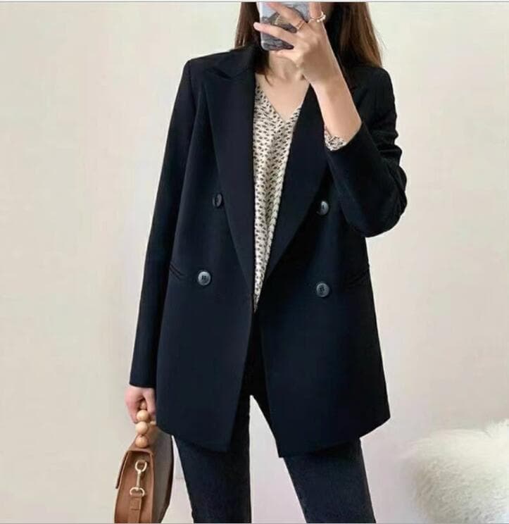 フォーマルスーツ レディース韓国風ダブルボタンスーツジャケット