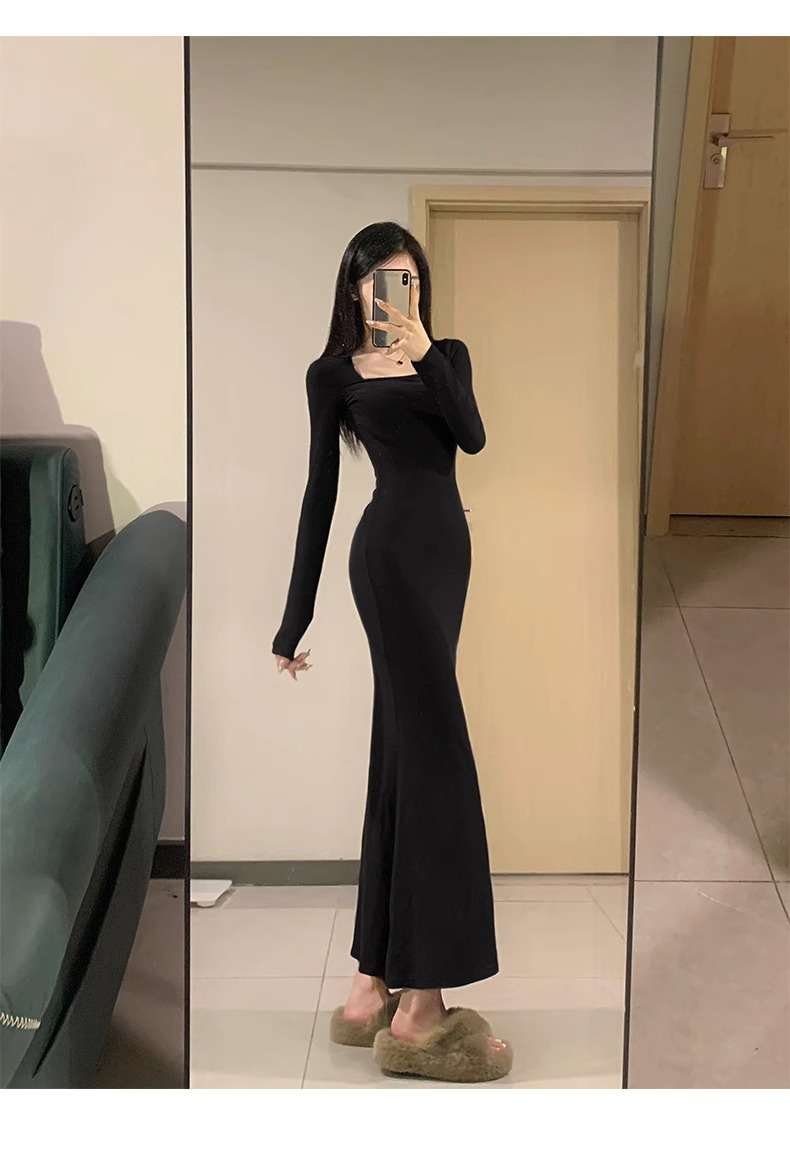 フォーマルスーツ スリムフィットロングワンピース