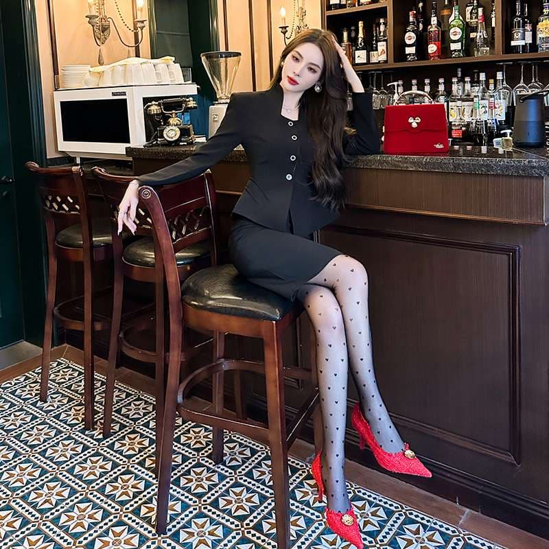 フォーマルスーツ エレガントペプラムジャケット&スカートセット