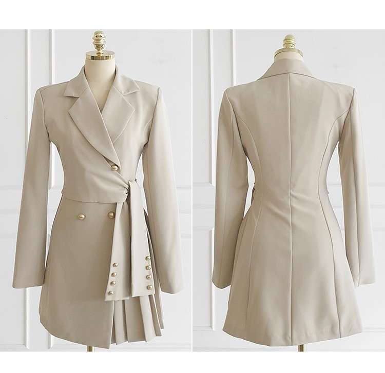 フォーマルスーツ プリーツデザインスーツワンピース