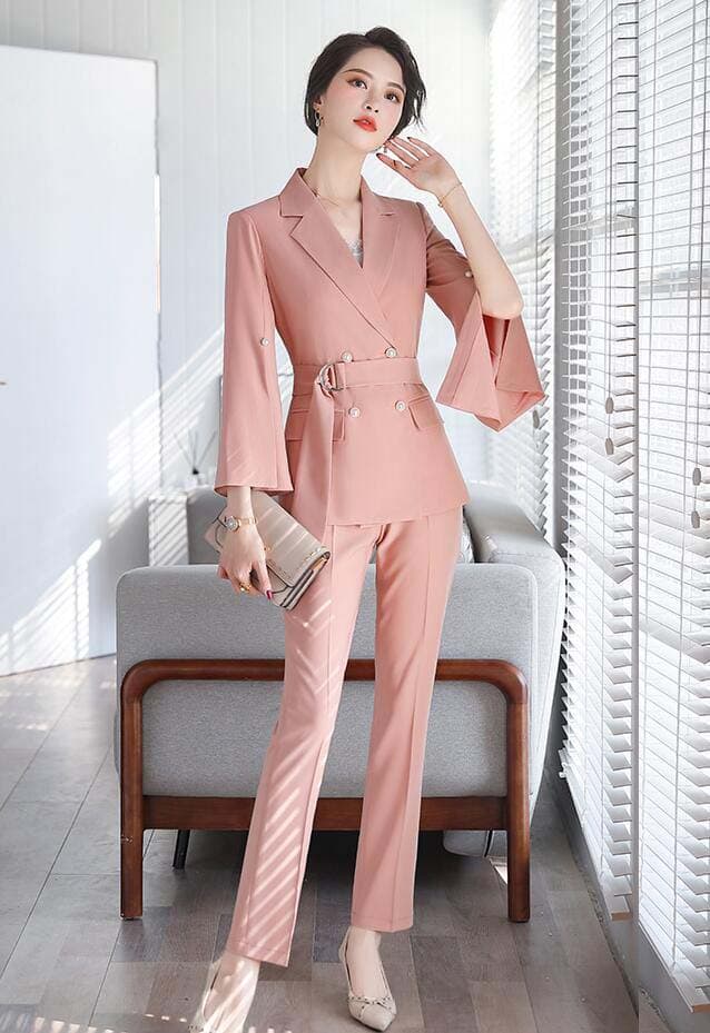 レディース フレアスリーブ フォーマルスーツ 上下セット