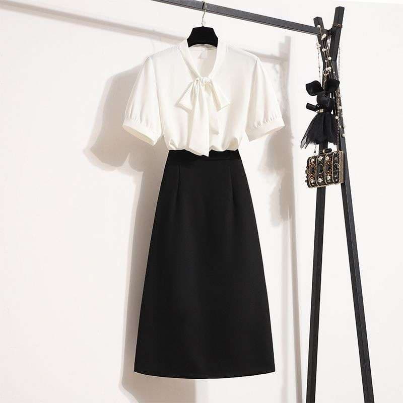 フォーマルスーツ リボンブラウス&ロングスカートセット