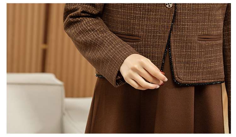 フォーマルスーツ チェック柄ジャケット ドレス セットアップ