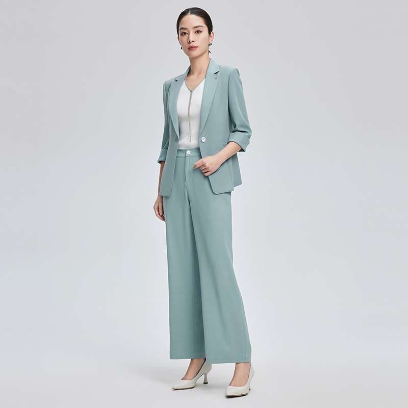 フォーマルスーツ エレガントミントグリーン レディースパンツスーツ