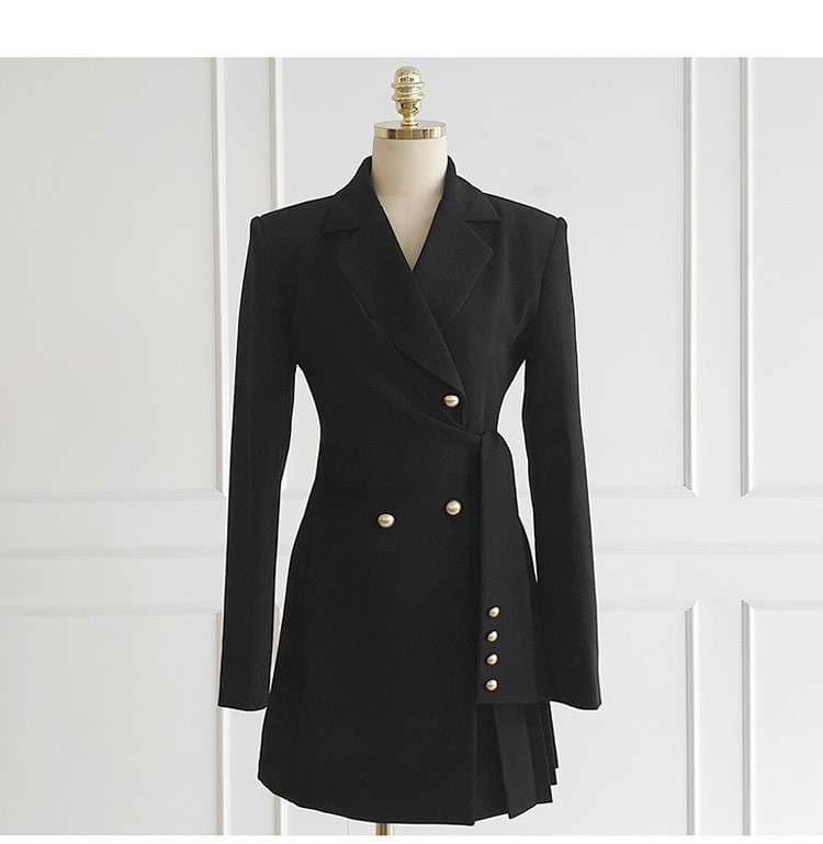 フォーマルスーツ プリーツデザインスーツワンピース