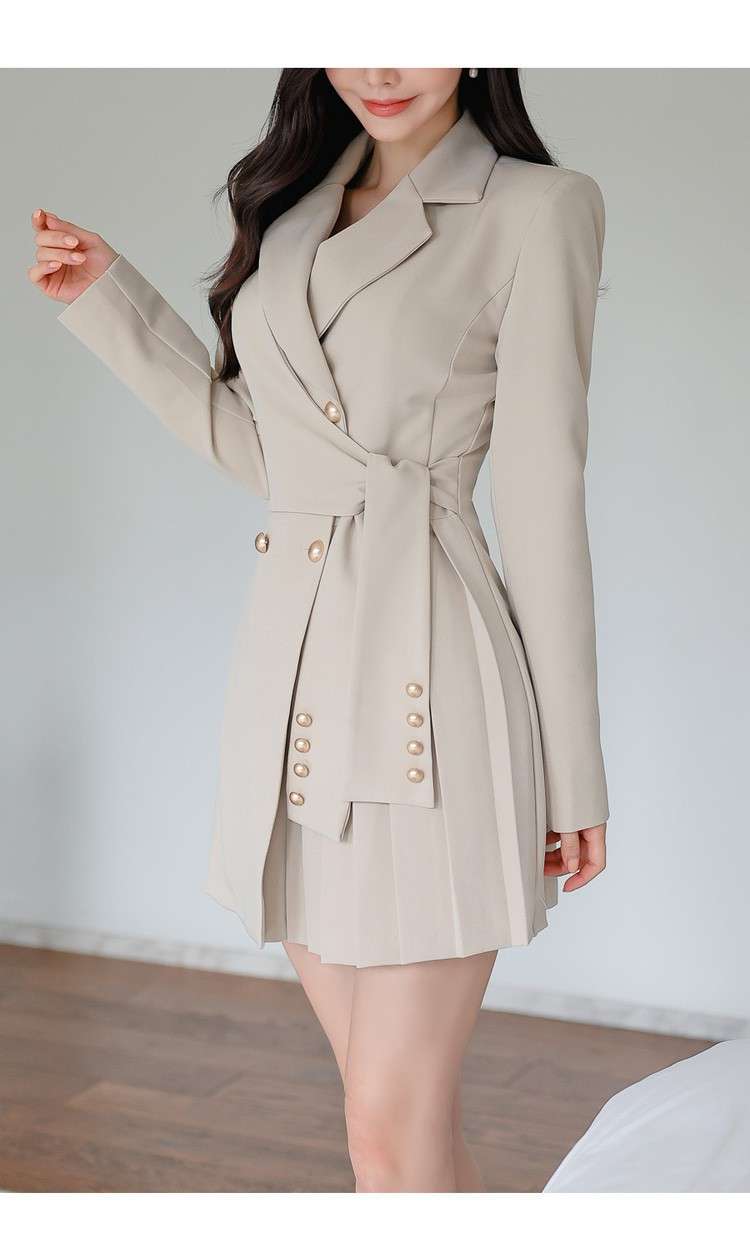 フォーマルスーツ プリーツデザインスーツワンピース