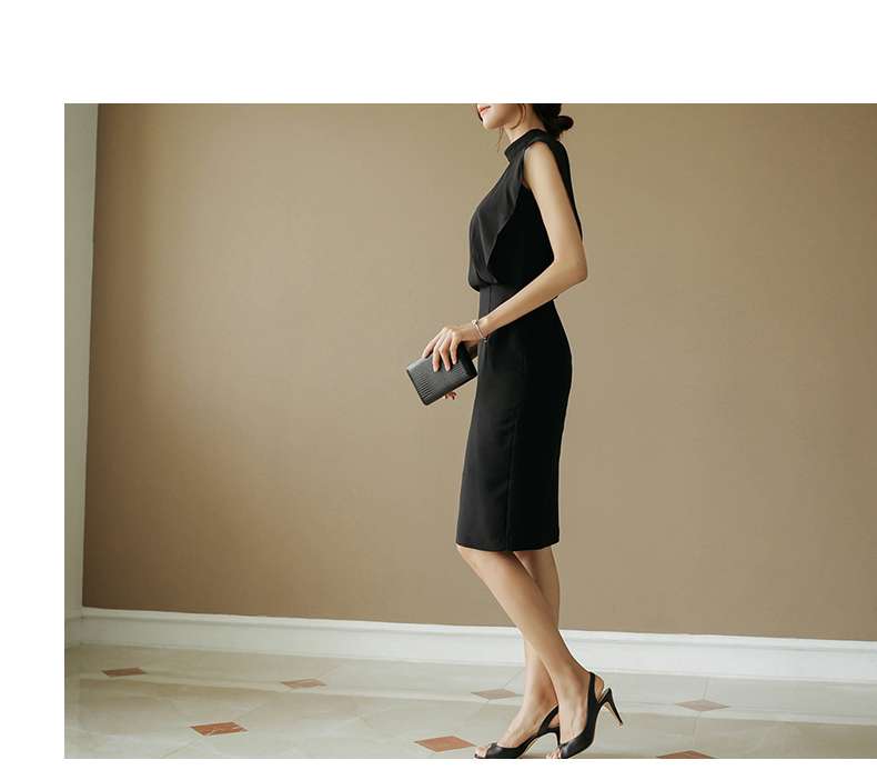 フォーマルスーツ  エレガントシアーブラックカクテルドレス