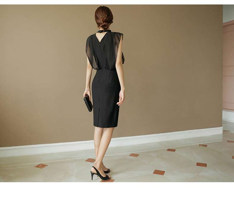 フォーマルスーツ  エレガントシアーブラックカクテルドレス