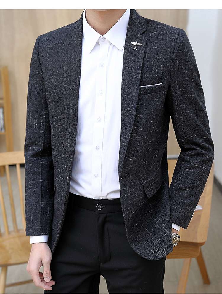 フォーマルスーツ 紺色チェック柄フォーマルテーラード上着 ジャケット