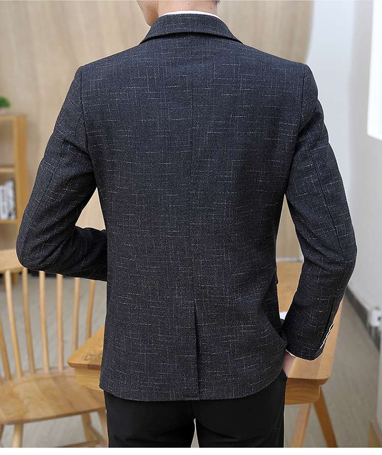 フォーマルスーツ 紺色チェック柄フォーマルテーラード上着 ジャケット